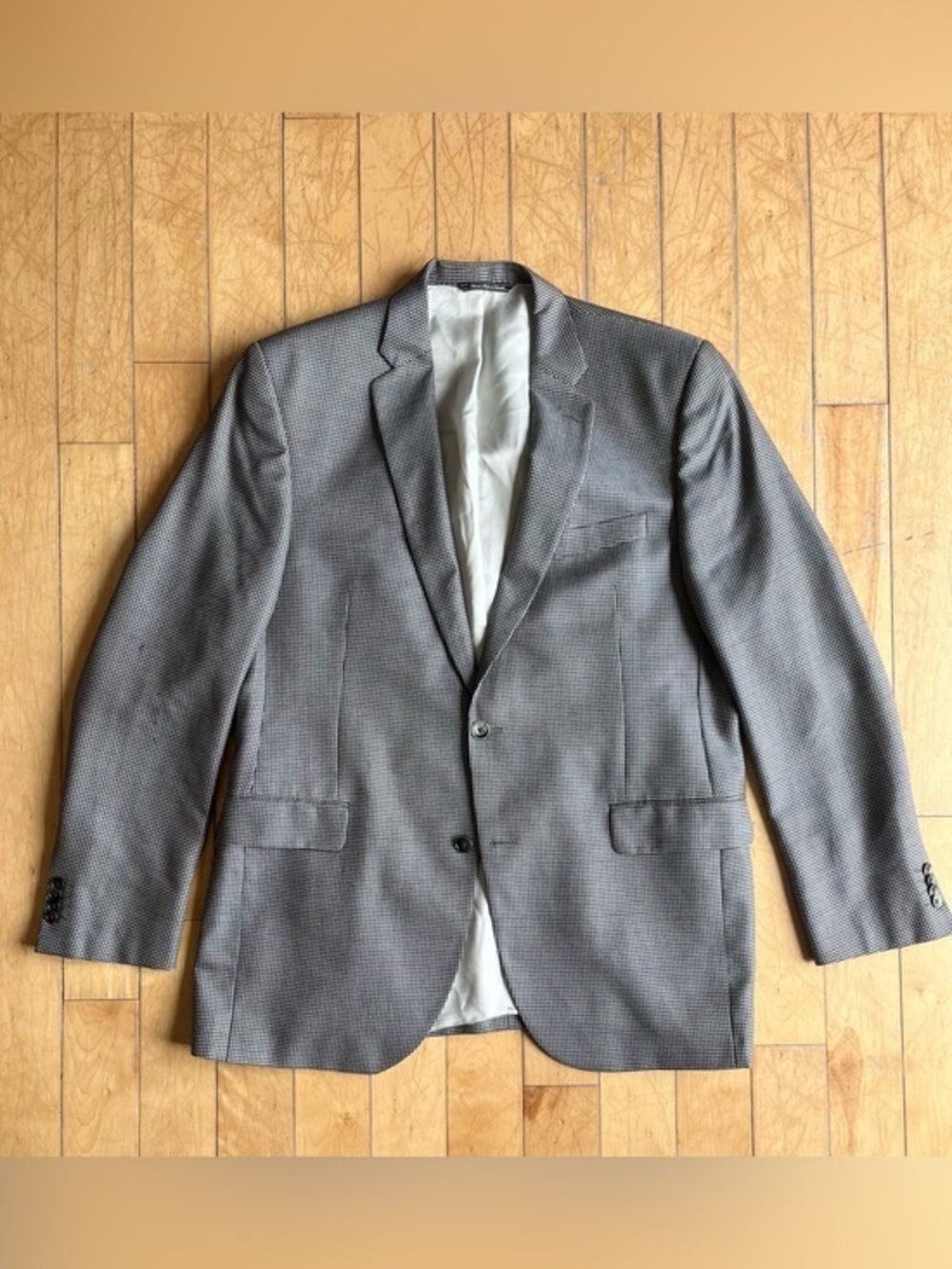 Holt Renfrew hr2 Micro-Check Blazer Made in Italy Fabric Sport Coat Size 44L